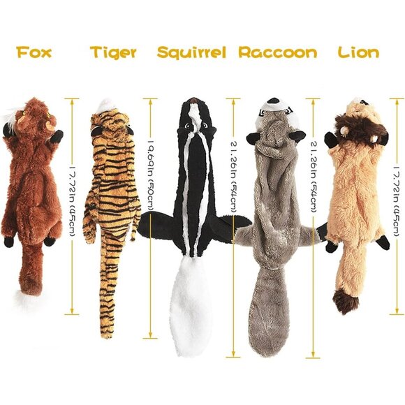 Dog Squeak Toys, No Stuffing Plush Dogs Chew Toy Bundle for Small Medium Large B - Picture 7 of 7